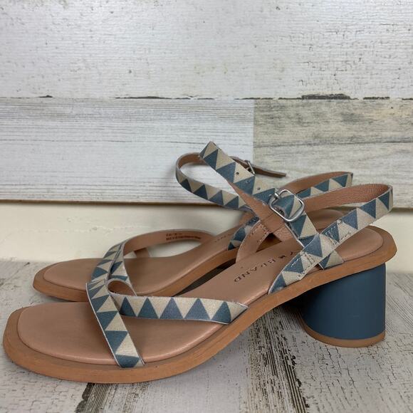 Lucky Brand Women’s 6 Pimae Bluestone Leather Slingback Heeled Sandals - Picture 2 of 9